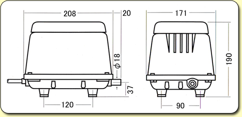 HiBlow Air Pumps HP40 Diagram